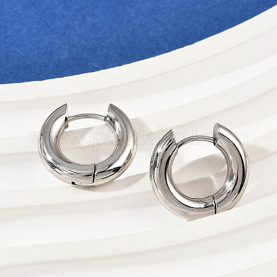 Серьги-кольца из нержавеющей стали 202 для полировки EJEW-M106-02P-01-1