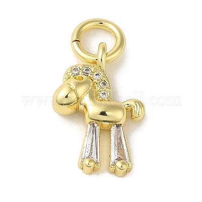 Латунные микропаве прозрачные подвески с фианитом KK-R162-024G-1