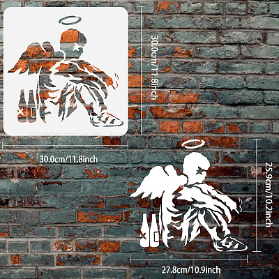 banksy fallen angel stencil