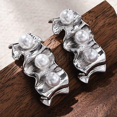 Латунь серьги EJEW-R016-25P-1