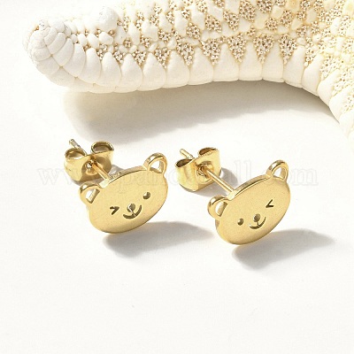 Серьги-гвоздики из нержавеющей стали 304 STAS-E501-22G-1