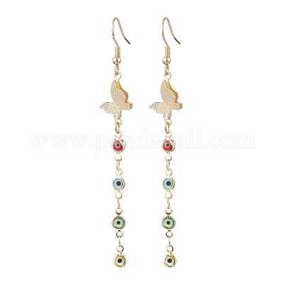 Комплекты из серег и ожерелий ручной работы с элементами лэмпворка от сглаза и латунной фурнитурой SJEW-JS01350-03-1