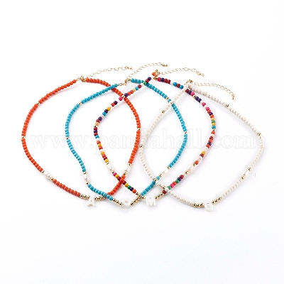 Ожерелья с подвесками из натуральных ракушек NJEW-JN03405-1