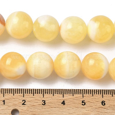 Естественный желтый нефрит бисер нитей&nbsp;G-F818-A03-14mm-1
