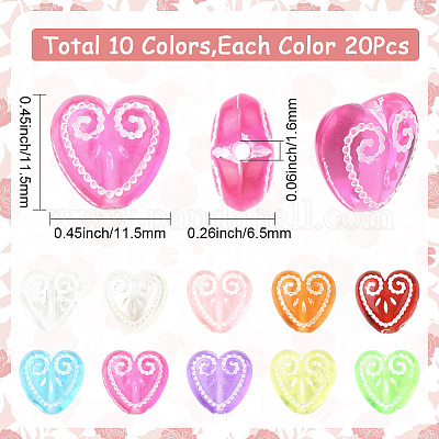 200 шт. 10 цвета прозрачные бусины из смолы&nbsp;RESI-SC0006-49-1