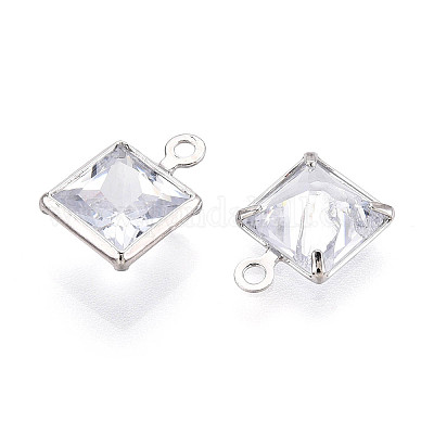 Подвески из латуни с прозрачным фианитом ZIRC-T017-04P-1