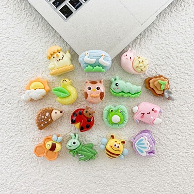 Кабошоны из непрозрачной смолы на тему насекомых CRES-I046-12-1