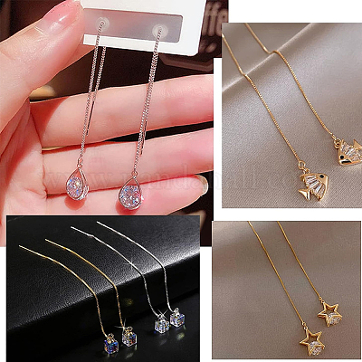 8 пара латунных сережек-гвоздиков с покрытием KK-BBC0009-78-1