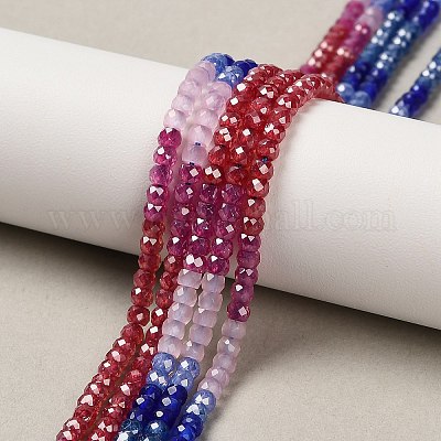 Нити бусин из кубического циркония градиентного цвета ZIRC-F144-01A-1