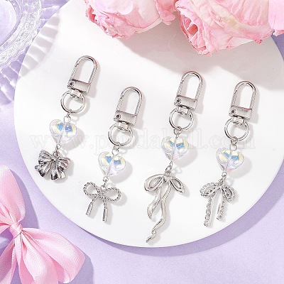 Подвеска в форме сердца из гальванического стекла HJEW-JM04357-1