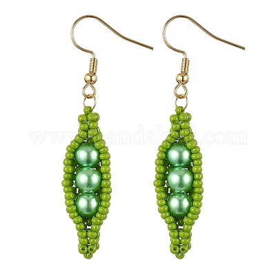 Серьги-подвески в форме гороха из нержавеющей стали 304 EJEW-MZ00557-1