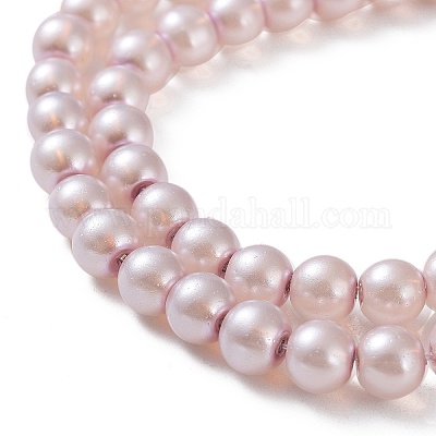 Выпечка окрашены перламутровый стекла жемчужные нити круглый шарик X-HY-Q003-6mm-47-01-1