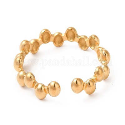 Кольцо-манжета с овальным покрытием из нержавеющей стали 304 с ионным покрытием (IP) для женщин RJEW-E063-15G-02-1