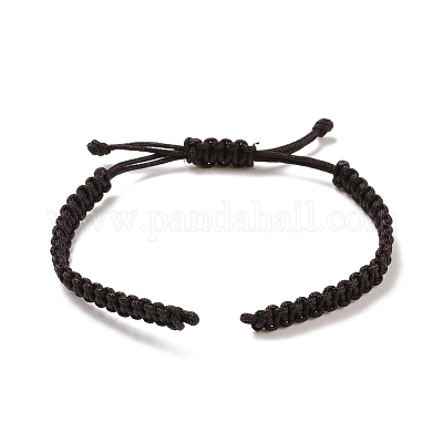 Braided Nylon Cord for DIY Bracelet Making, Black, 145~155x5x2mm