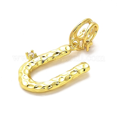 Реечное покрытие латунь микро паве кубический цирконий европейские подвески с подвесками KK-L210-015G-U-1