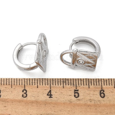 Серьги-кольца из латуни и стекла EJEW-Q014-12P-1