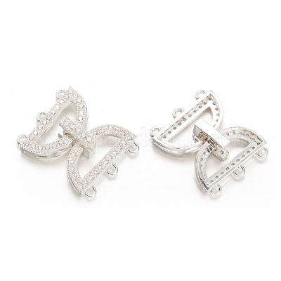 Латунные микро проложить кубического циркония раз за застежками KK-L134-06-1