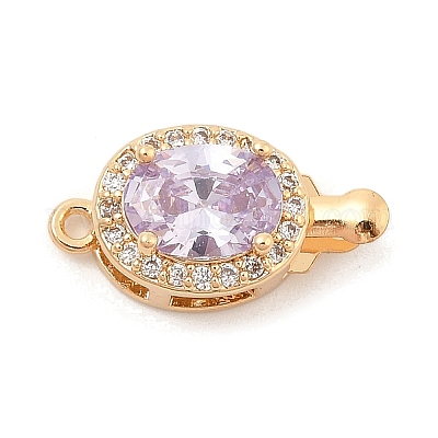 Латунные микро проложить кубического циркония ящик с застежками KK-C080-12G-03-1