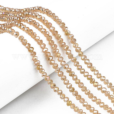 Стеклянные бусины с гальваническим покрытием  EGLA-A034-T1mm-B23-1