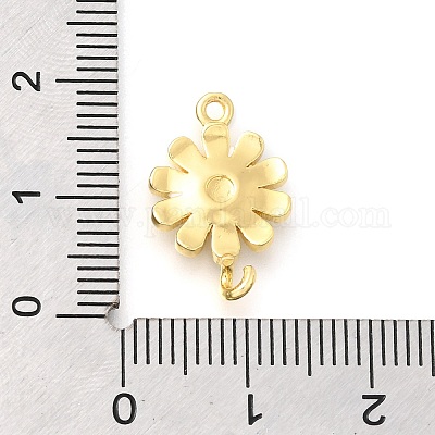 Подвески-соединители в виде цветков из латуни с эмалью&nbsp;LS-KK-C121-04G-01-1