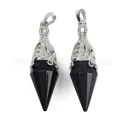 Большие подвески из натуральных и синтетических смешанных драгоценных камней с огранкой в форме двухконусов G-Z101-03P-1