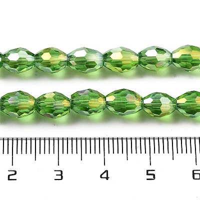 Прозрачные стеклянные бусины гальваническим пряди EGLA-A037-T6x8mm-B11-1