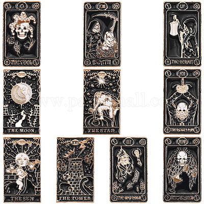 10 шт. 10 стиля эмалевых булавок Таро JEWB-SC0001-72-1