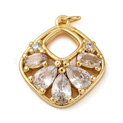 Латунные микро проложить кубического циркония подвески KK-P308-69G-1