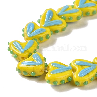 Сердце ручной работы лэмпворк бусы нити LAMP-G150-01C-1