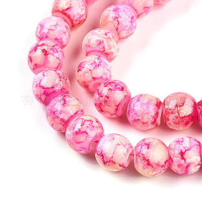 Выпечка окрашенные стеклянные бусины пряди X1-DGLA-N003-6mm-A01-1