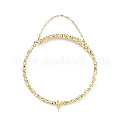 Изготовление латунных регулируемых браслетов из бисера KK-U020-19G-1