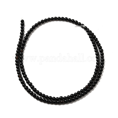 Круглые бусины из натурального черного оникса G-A130-3mm-K04-1