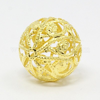 Смешанный круглый железный филигранные полые шарики IFIN-X0009-G-1