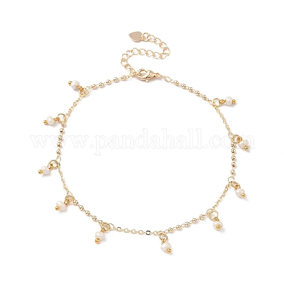 Браслеты-кисточки из натурального культивированного пресноводного жемчуга рондель AJEW-AN00718-1