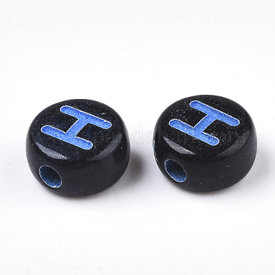 Непрозрачные черные акриловые бусины MACR-N008-17H-1