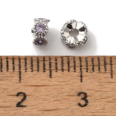 Латунные микро проложить кубического циркония бусы KK-C072-22P-1