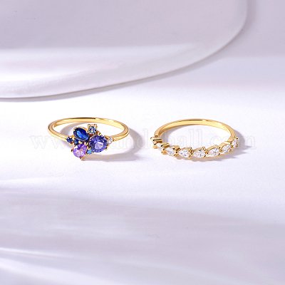 Модные s925 стерлингового серебра кубический цирконий стекируемые кольца женские украшения CU3205-3-1