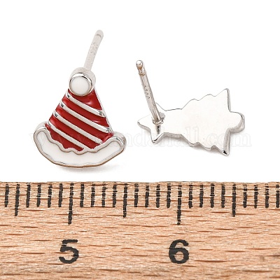 925 стерлингового серебра серьги стержня EJEW-F397-02P-1