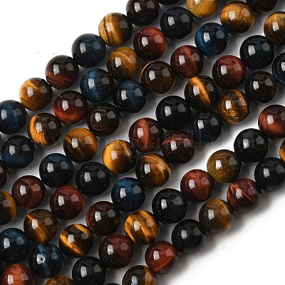 Природных тигровый глаз бисер нитей G-F173-14-10mm-1