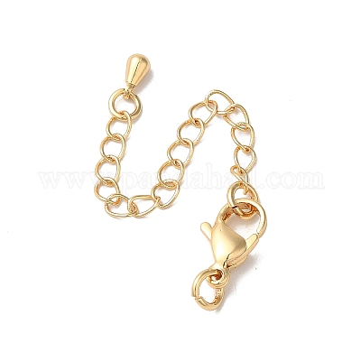 Латунные концы стойки с цепочкой и застежками KK-F873-01LG-01-1