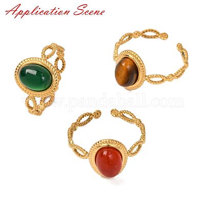 Ионное покрытие (ip) 304 нержавеющая сталь ovsl манжета кольца компоненты RJEW-A043-05G-1