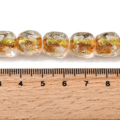 Нити из фольгированных бусин лэмпворк ручной работы FOIL-C002-01D-1