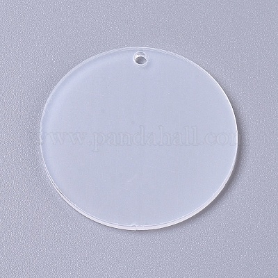 50mm Acrylic Circle Blanks Clear Rounds with Hole Acrylic Blank