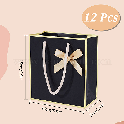 Прямоугольные бумажные пакеты для хранения подарков с ручкой CARB-WH0017-13A-1