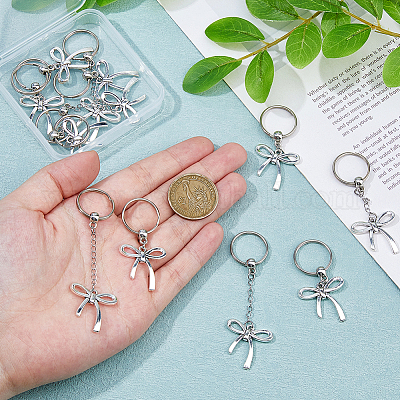 12шт 2 стиля бант сплав брелок KEYC-FH00023-1