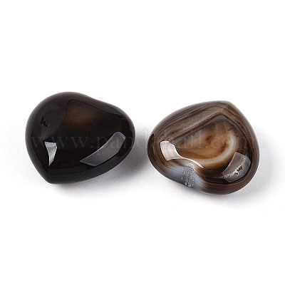 Натуральный агат (окрашенный и подвергнутый термической обработке) в форме сердца&nbsp;G-N0325-11-07-1