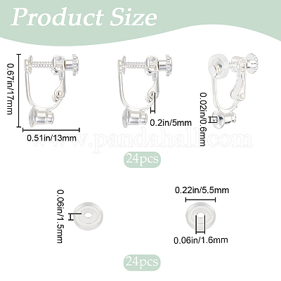 24 шт. латунный винт на зажимах для сережек KK-SP0001-20P-1