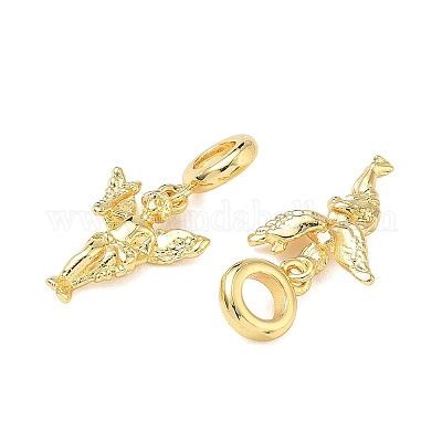 Европейские подвески-подвески в виде ангела из латуни KK-L256-35G-1