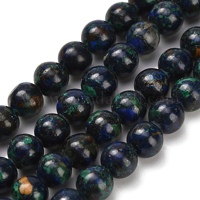 Натуральные нитки из бисера азурита G-Z110-C05-6mm-1