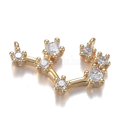 Кулоны из латуни с прозрачным фианитом ZIRC-F120-019G-01-1